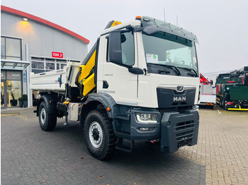 Camion grue, Camion benne neuf MAN TGM 18.320 4x4 BB Kipper Kran 131 Single Winter: photos 2