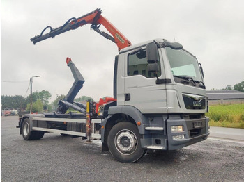 Camion ampliroll, Camion grue MAN TGM 18.290 Euro6 Container Palift Kraan Palfinger PK13001: photos 2