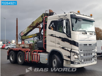 Camion grumier, Camion grue Volvo FH16 750 6X4 Hiab Loglift Wood Crane VEB+ Retarder 2x Tanks Euro 6: photos 4