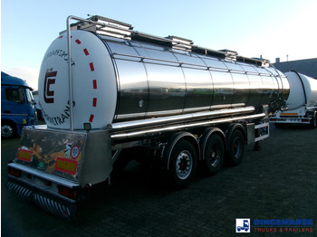 Semi-remorque citerne Feldbinder Chemical tank inox 33.5 m3 / 1 comp + pump: photos 4