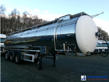 Semi-remorque citerne Feldbinder Chemical tank inox 33.5 m3 / 1 comp + pump: photos 2