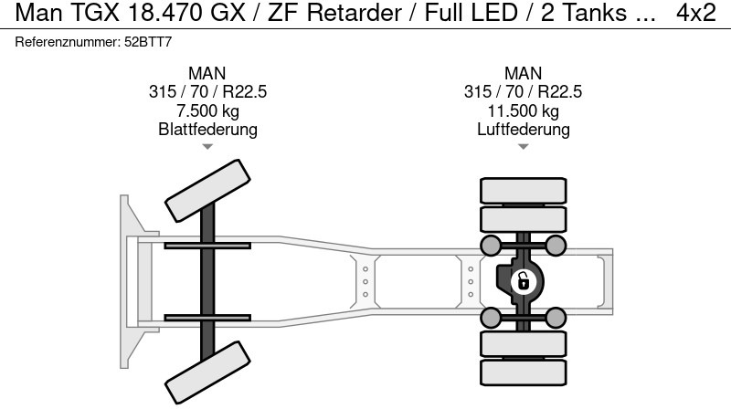 Tracteur routier MAN TGX 18.470 GX / ZF Retarder / Full LED / 2 Tanks / APK TUV 01-26: photos 18