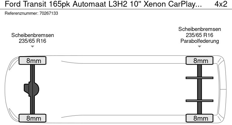 Fourgon utilitaire neuf Ford Transit 165pk Automaat L3H2 10'' Xenon CarPlay Camera PDC L3 11m3 Airco Cruise control: photos 20