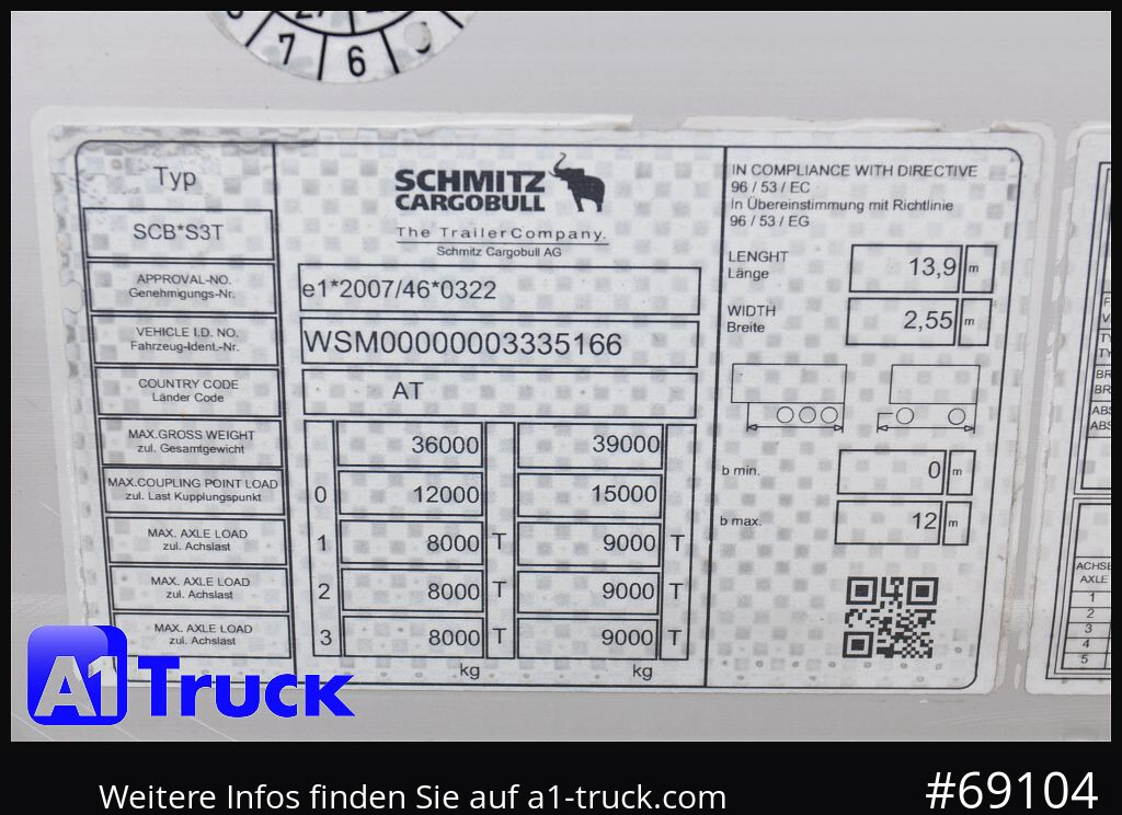 Semi-remorque rideaux coulissants SCHMITZ S01, Tautliner,Code XL, verzinkt, Liftachse: photos 8