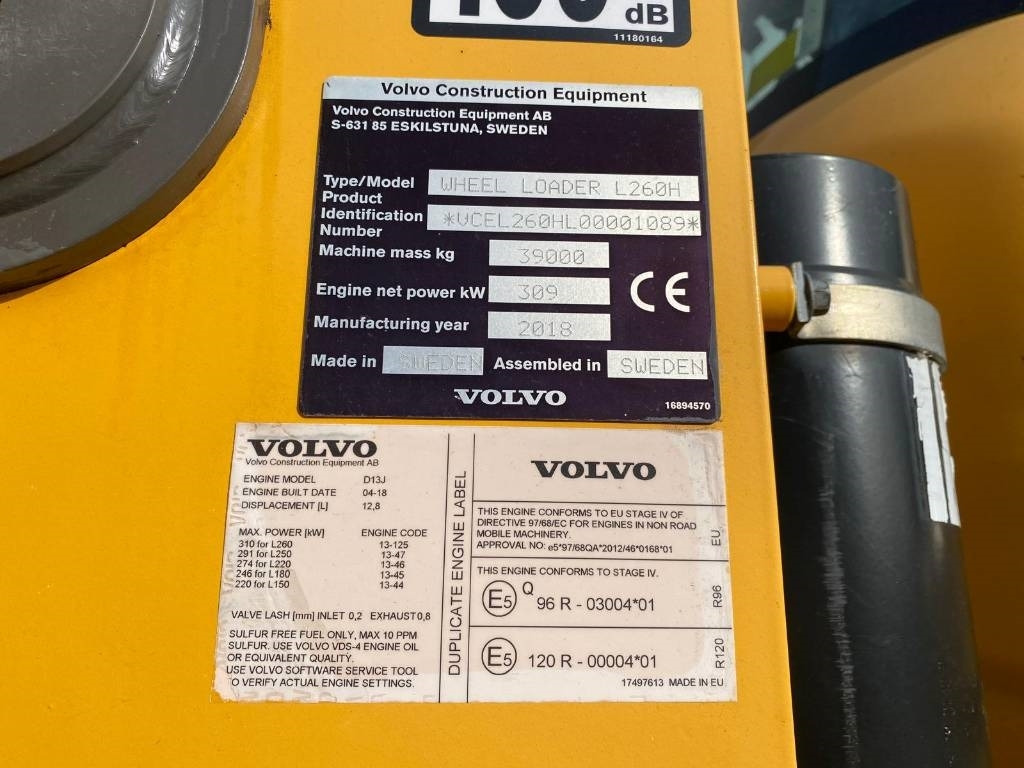 Chargeuse sur pneus Volvo L 260 H (CDC + BSS): photos 11