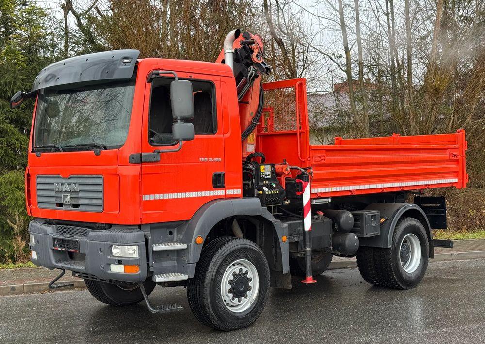 Camion benne MAN TGM 18-280 MAN 4x4 HDS PALFINGER 105 KIPER WYWROTKA MEILLER BARDZO DOBRY STAN: photos 13