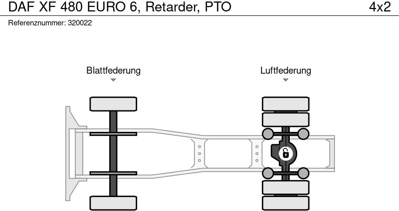 Tracteur routier DAF XF 480 EURO 6, Retarder, PTO: photos 12