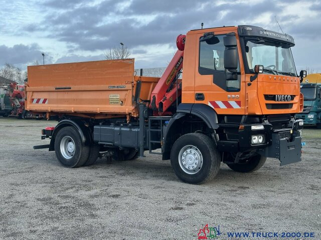 Camion benne, Camion grue Iveco Trakker 330 4x4 Meiller+Kran+Winterdienst: photos 14