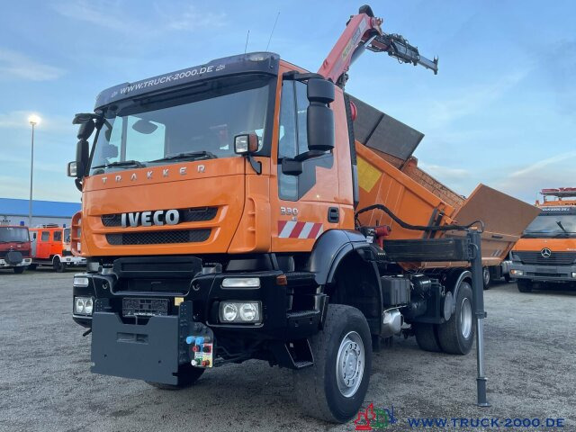 Camion benne, Camion grue Iveco Trakker 330 4x4 Meiller+Kran+Winterdienst: photos 9