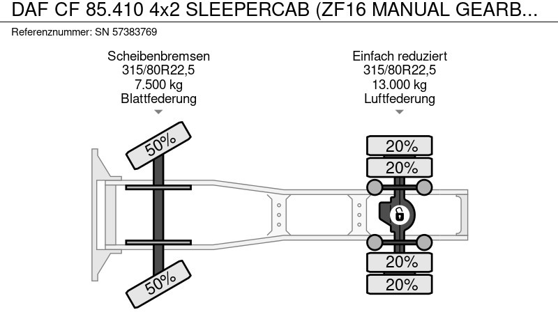 DAF CF 85.410 4x2 SLEEPERCAB (ZF16 MANUAL GEARBOX / EURO 5 / AIRCONDITIONING) - crédit-bail DAF CF 85.410 4x2 SLEEPERCAB (ZF16 MANUAL GEARBOX / EURO 5 / AIRCONDITIONING): photos 13