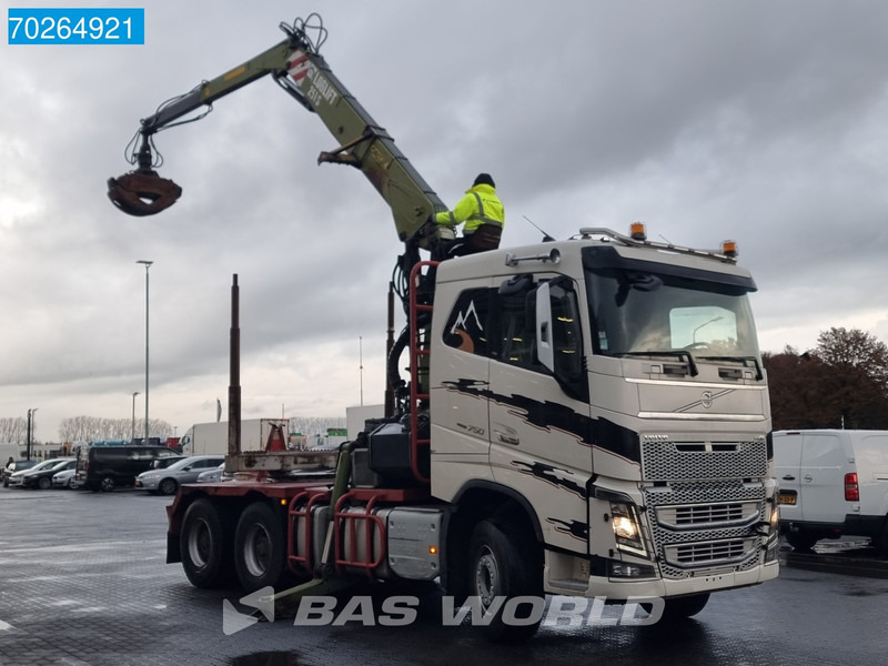 Camion grumier, Camion grue Volvo FH16 750 6X4 Hiab Loglift Wood Crane VEB+ Retarder 2x Tanks Euro 6: photos 8