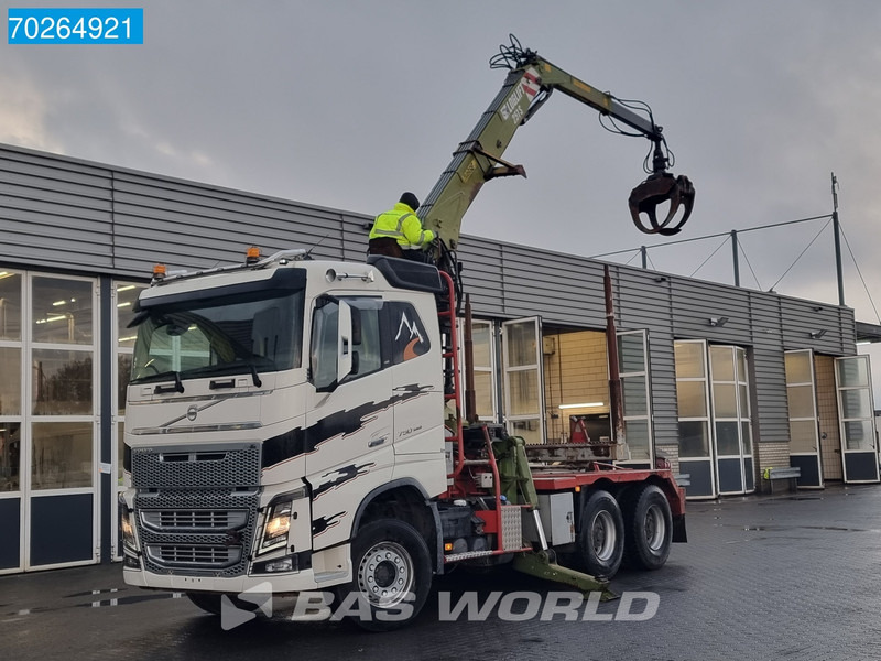 Camion grumier, Camion grue Volvo FH16 750 6X4 Hiab Loglift Wood Crane VEB+ Retarder 2x Tanks Euro 6: photos 6