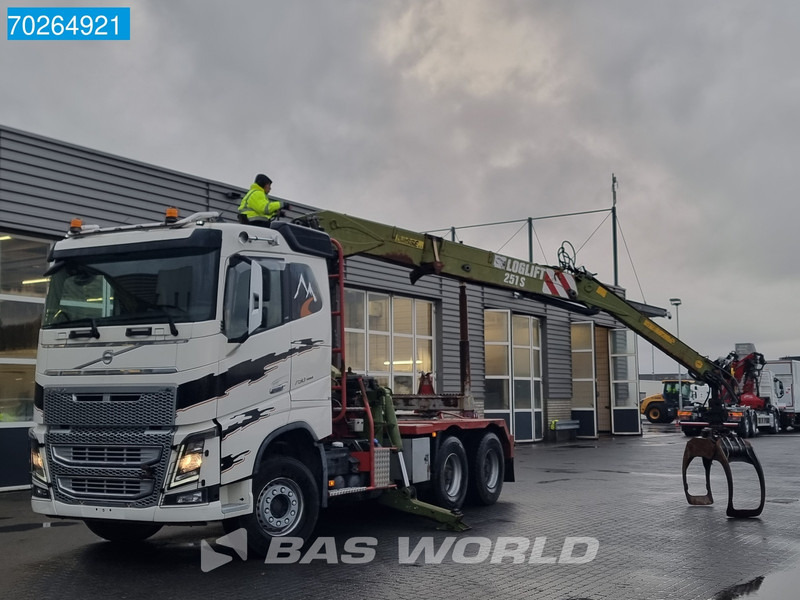 Camion grumier, Camion grue Volvo FH16 750 6X4 Hiab Loglift Wood Crane VEB+ Retarder 2x Tanks Euro 6: photos 9