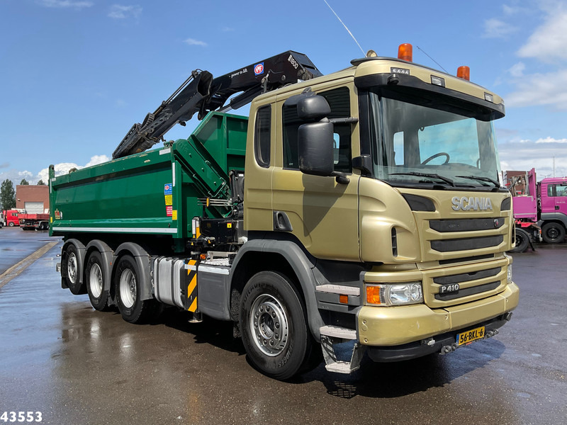 Camion benne, Camion grue Scania P 410 8x4 Euro 6 HMF 18 Tonmeter laadkraan: photos 6