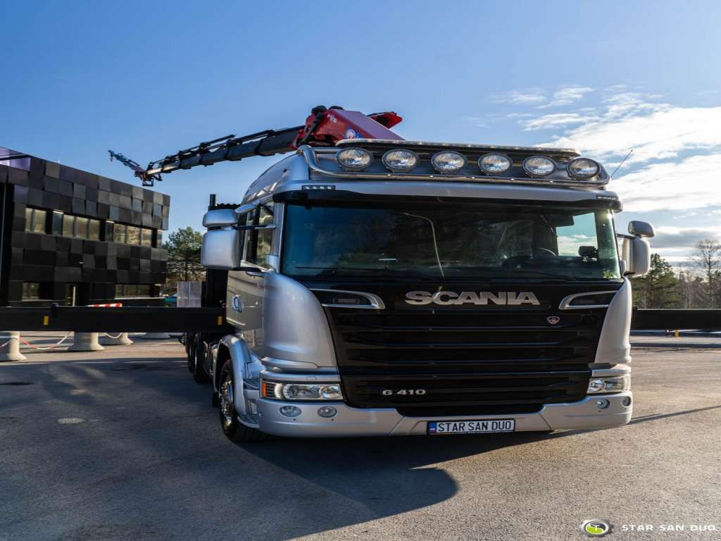 Camion grue, Camion plateau Scania  G410 8x4 HMF 4020 Crane Fly Jib Basket Euro 6: photos 7