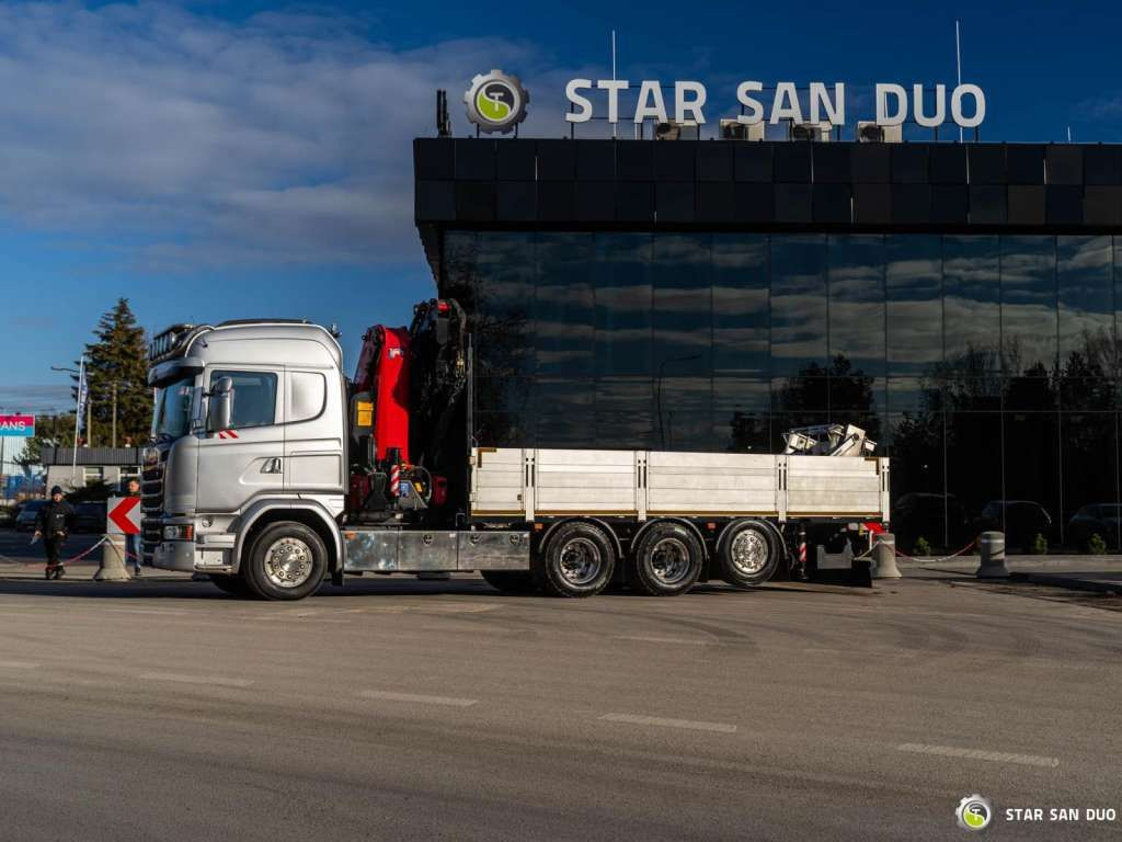 Camion grue, Camion plateau Scania  G410 8x4 HMF 4020 Crane Fly Jib Basket Euro 6: photos 12