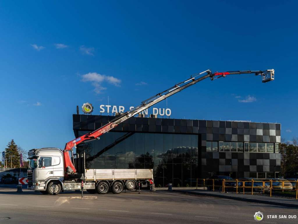 Camion grue, Camion plateau Scania  G410 8x4 HMF 4020 Crane Fly Jib Basket Euro 6: photos 31