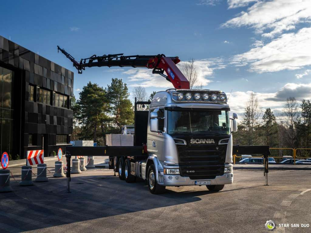 Camion grue, Camion plateau Scania  G410 8x4 HMF 4020 Crane Fly Jib Basket Euro 6: photos 6