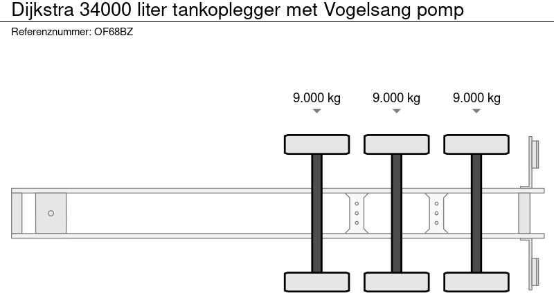 Semi-remorque citerne Dijkstra 34000 liter tankoplegger met Vogelsang pomp: photos 15