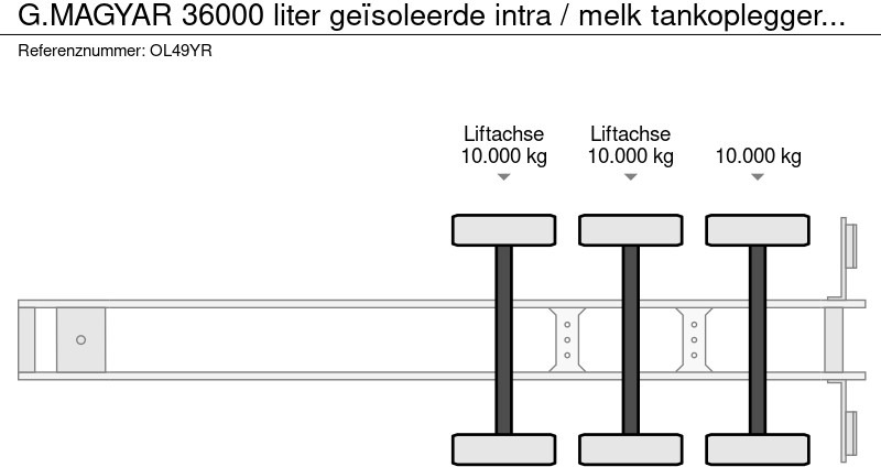 Semi-remorque citerne G.magyar 36000 liter geïsoleerde intra / melk tankoplegger met VSE Besturing en pomp: photos 13